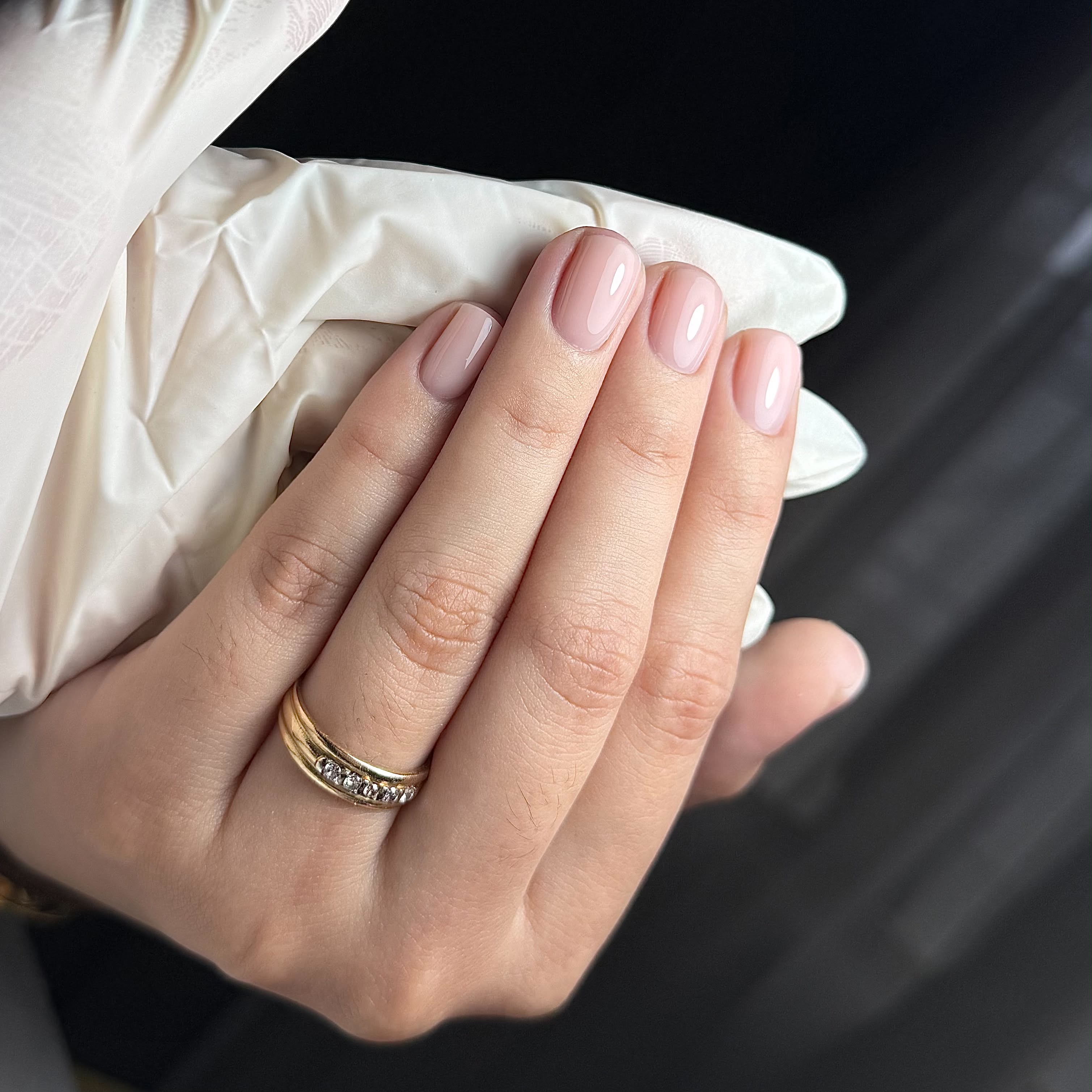 Structured manicure on natural nails by Bibs Nails